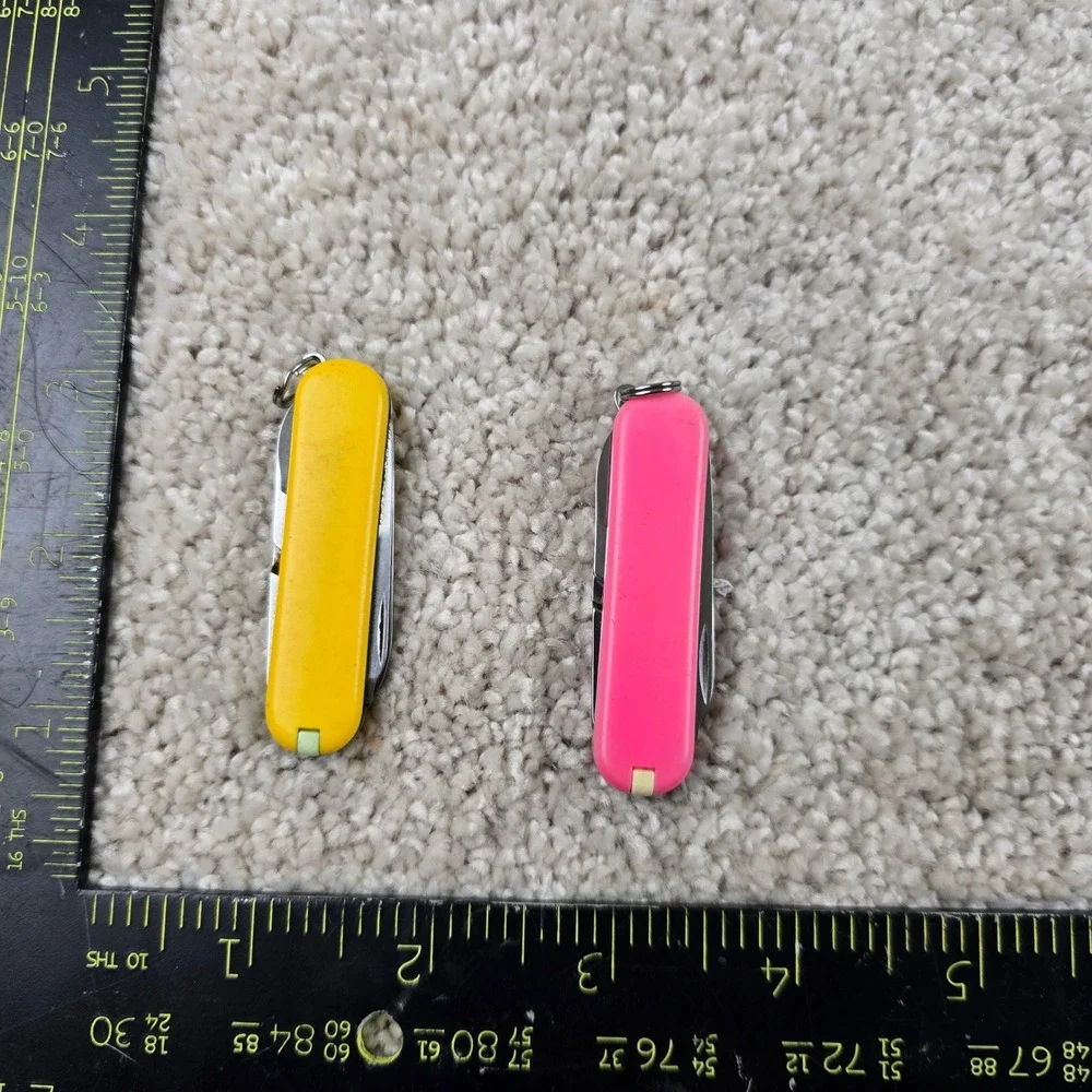 Victorinox Swiss Army Knife Yellow Pink Classic SD 58mm Multi-Tool‎ Set of 2